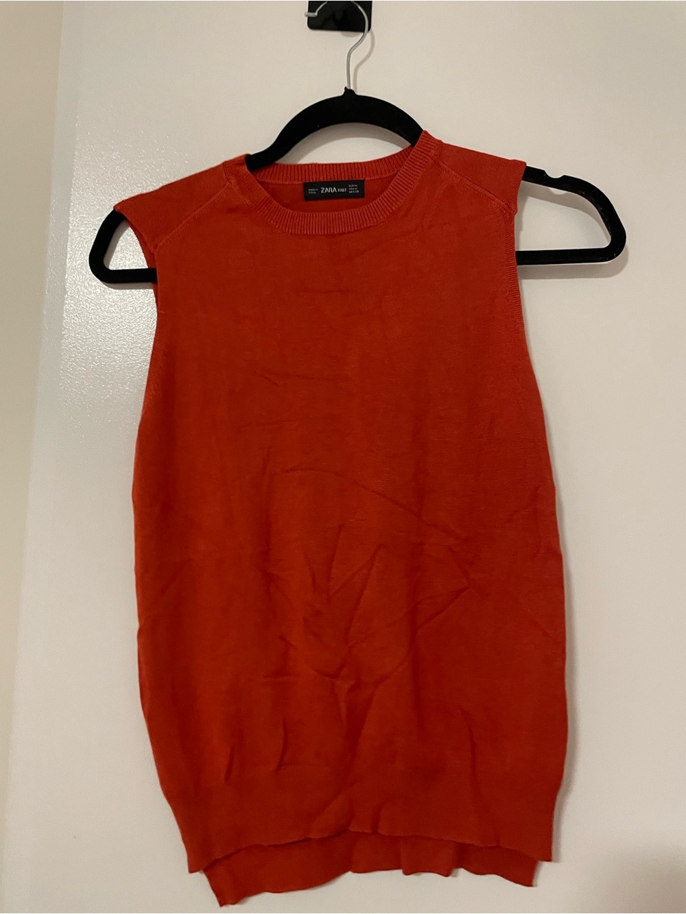Zara Red-Orange Sleeveless Knit Tank
